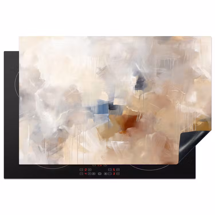 Inductie beschermer - Abstract - Borstelstreken - Modern - Beige - Kunst — 1