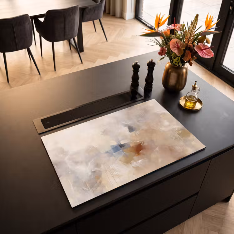 Inductie beschermer - Abstract - Borstelstreken - Modern - Beige - Kunst — 3