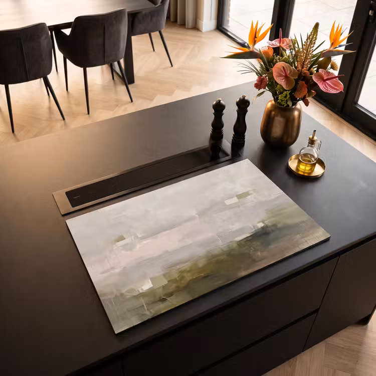 Inductie beschermer - Abstract - Gelaagd - Kunst - Modern - Grijs-Groen — 3