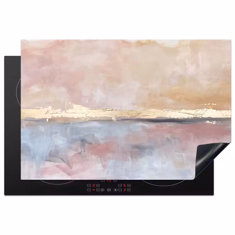 Inductie beschermer - Abstract - Horizontaal - Kunst - Roze - Goud — 1