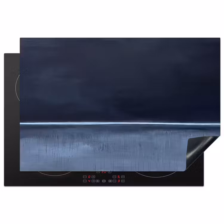 Inductie beschermer - Abstract - Horizontale lijn - Minimalistisch - Donkerblauw - Kunst — 1