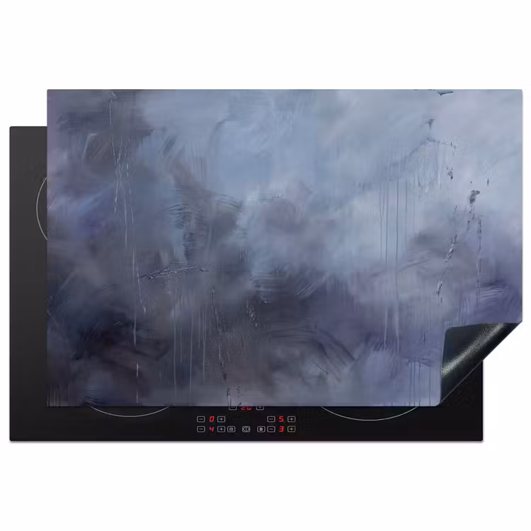 Inductie beschermer - Abstract - Kwaststreken - Modern - Kunst - Grijs — 1