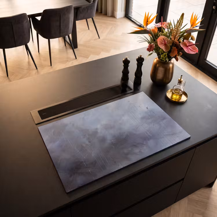 Inductie beschermer - Abstract - Kwaststreken - Modern - Kunst - Grijs — 3