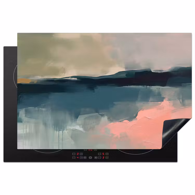 Inductie beschermer - Abstract - Landschap - Kunst - Modern - Groen - Blauw — 1