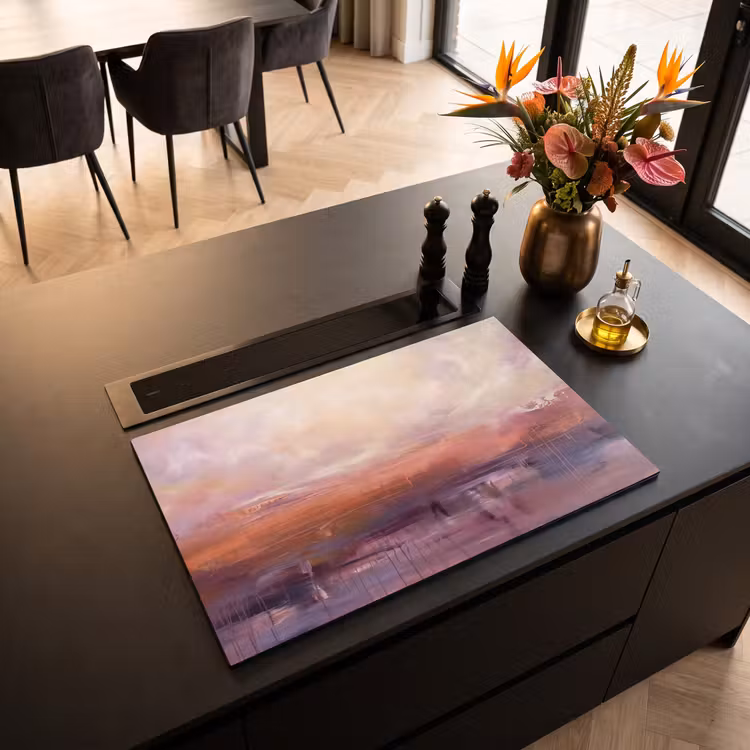 Inductie beschermer - Abstract - Landschap - Modern - Paars - Oranje — 3