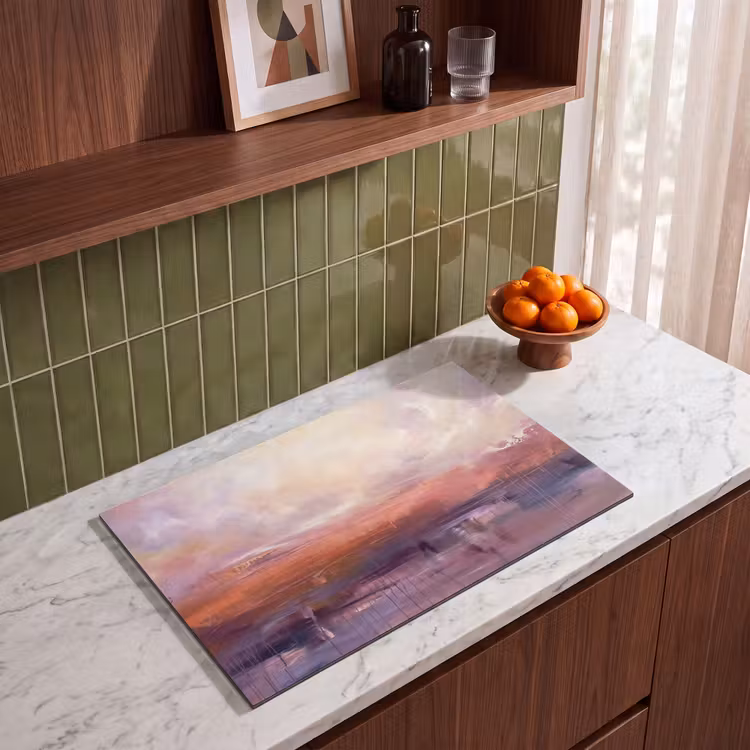 Inductie beschermer - Abstract - Landschap - Modern - Paars - Oranje — 4