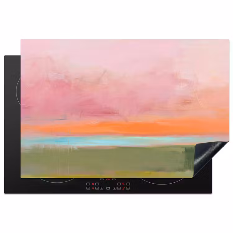 Inductie beschermer - Abstract - Landschap - Modern - Roze - Oranje — 1