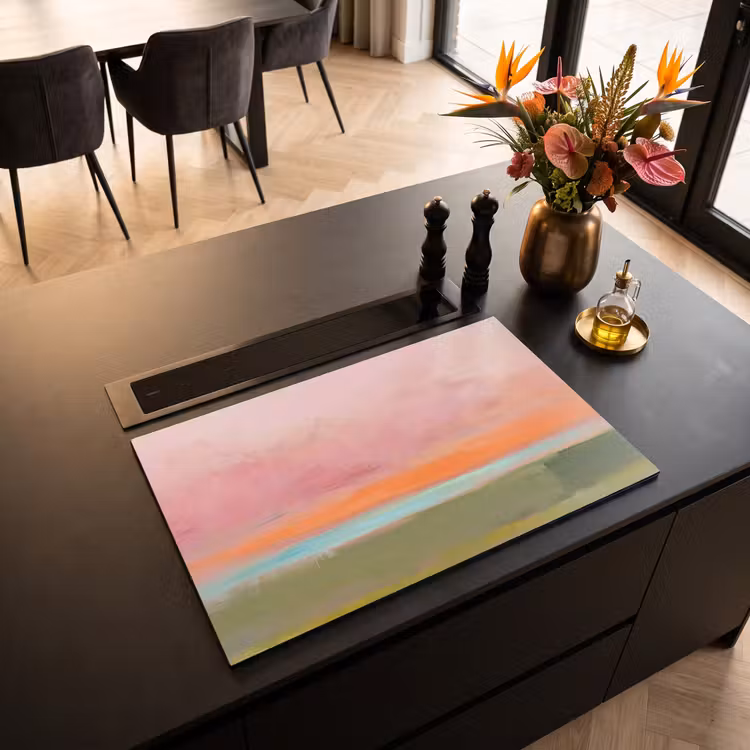 Inductie beschermer - Abstract - Landschap - Modern - Roze - Oranje — 3