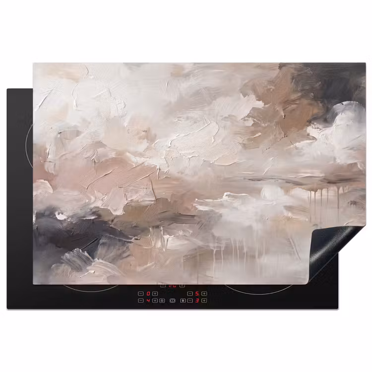 Inductie beschermer - Abstract - Textuur - Kunst - Modern - Beige — 1