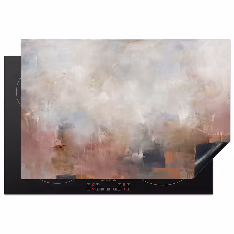 Inductie beschermer - Abstract - Vloeiend - Kunst - Modern - Beige — 1