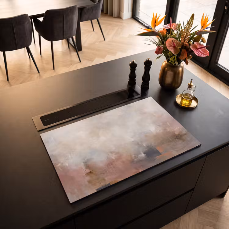Inductie beschermer - Abstract - Vloeiend - Kunst - Modern - Beige — 3