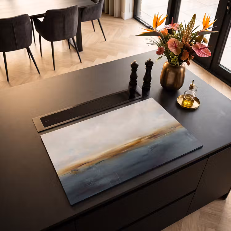 Inductie beschermer - Abstract - Horizon - Water - Modern - Beige — 3