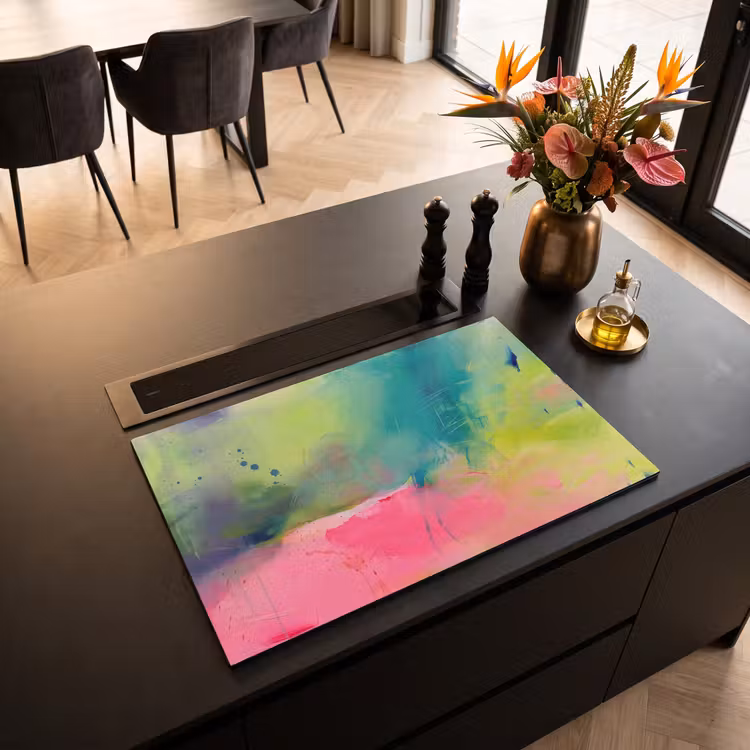Inductie beschermer - Abstract - Kleuren - Modern - Groen - Roze — 3