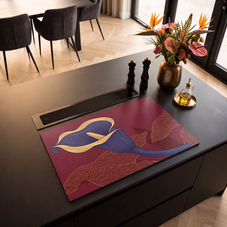 Inductie beschermer - Bloemen - Modern - Paars — 3