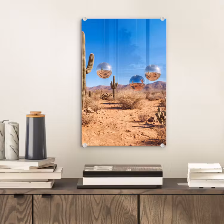 Glas schilderij - Woestijn - Spiegelbal - Kunst — 2