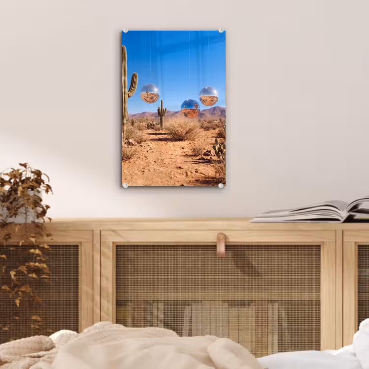 Glas schilderij - Woestijn - Spiegelbal - Kunst — 5
