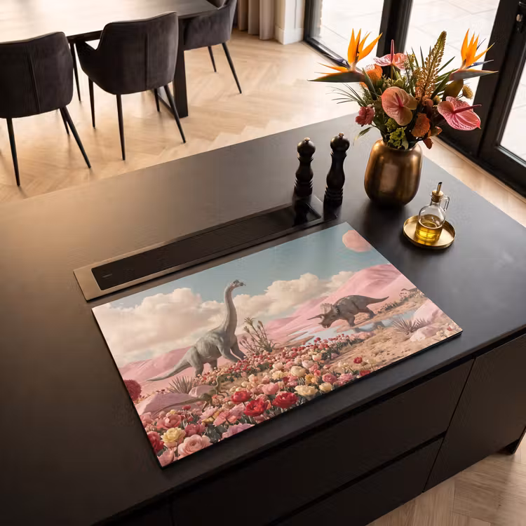 Inductie beschermer - Dinosaurus - Roze - Landschap — 3