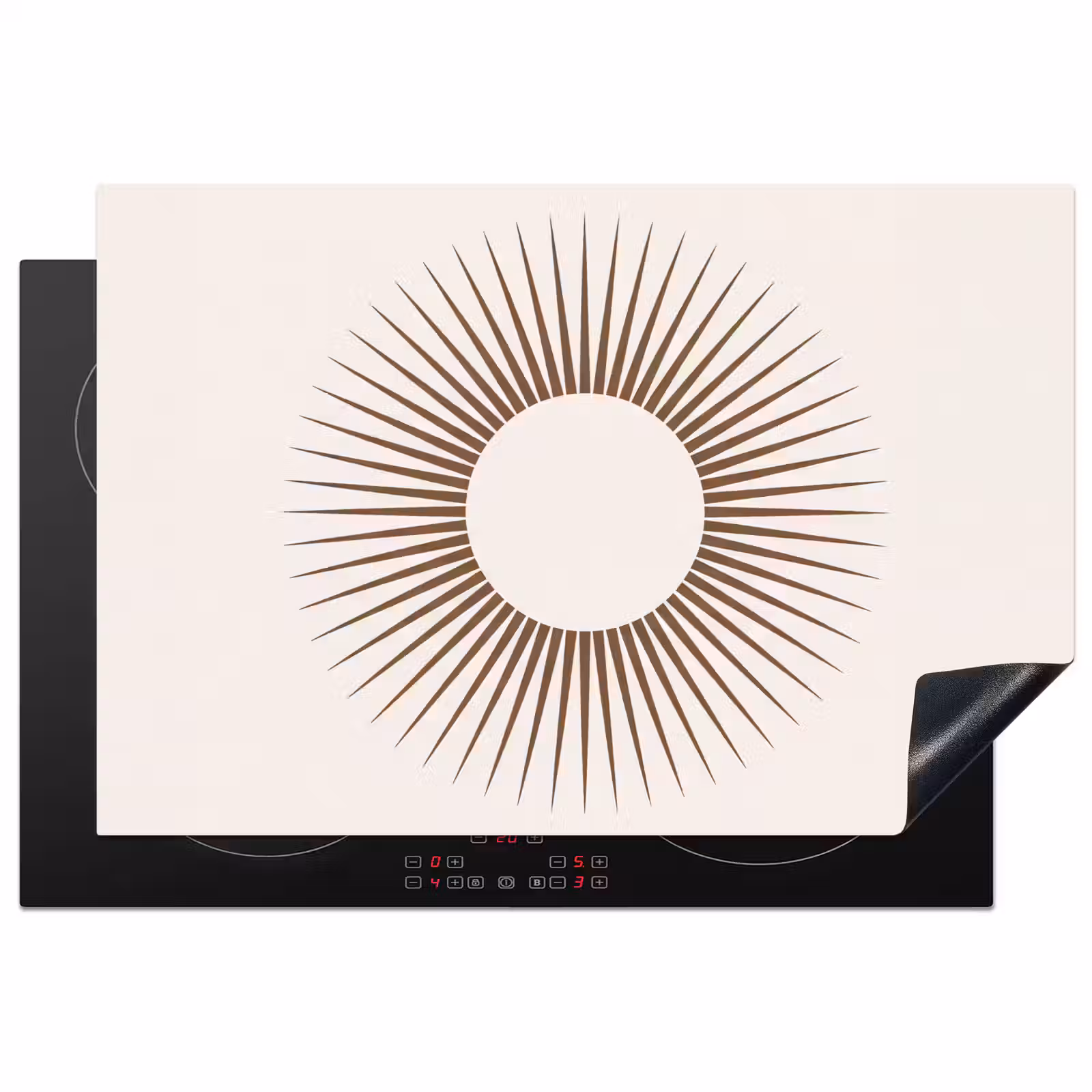 Inductie beschermer - Abstract - Zon - Symbool - Modern - Beige — 1