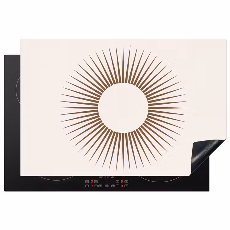 Inductie beschermer - Abstract - Zon - Symbool - Modern - Beige — 1