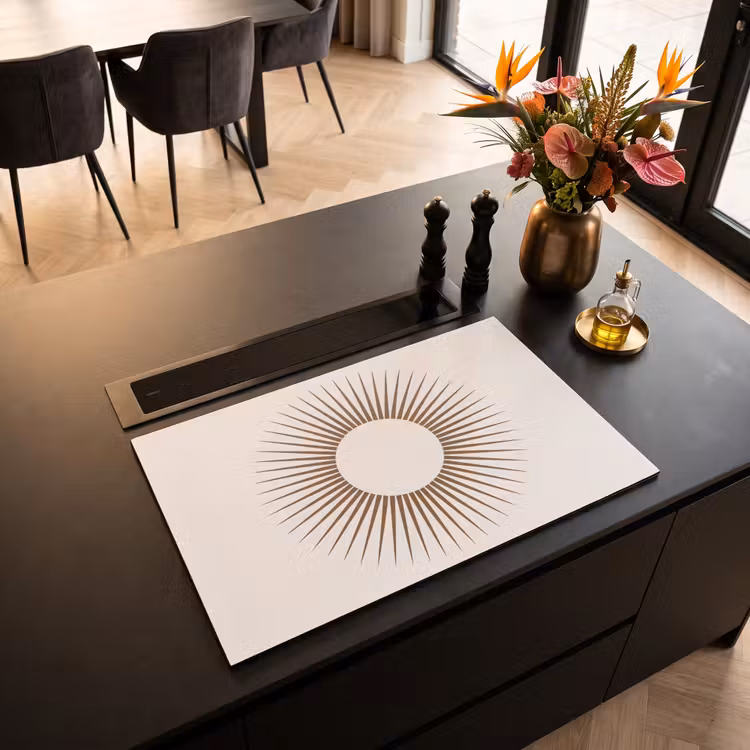 Inductie beschermer - Abstract - Zon - Symbool - Modern - Beige — 3