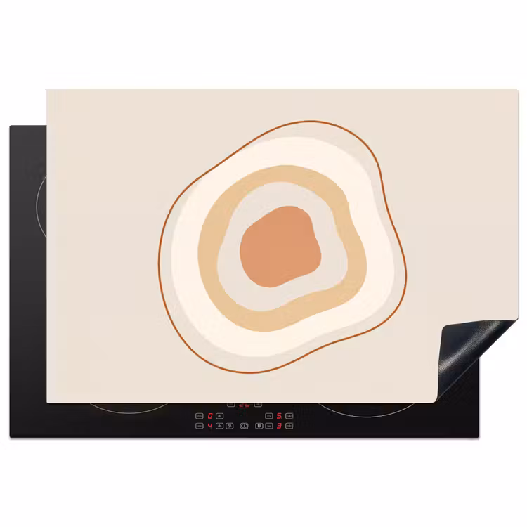 Inductie beschermer - Abstract - Organisch - Modern - Beige - Kunst — 1