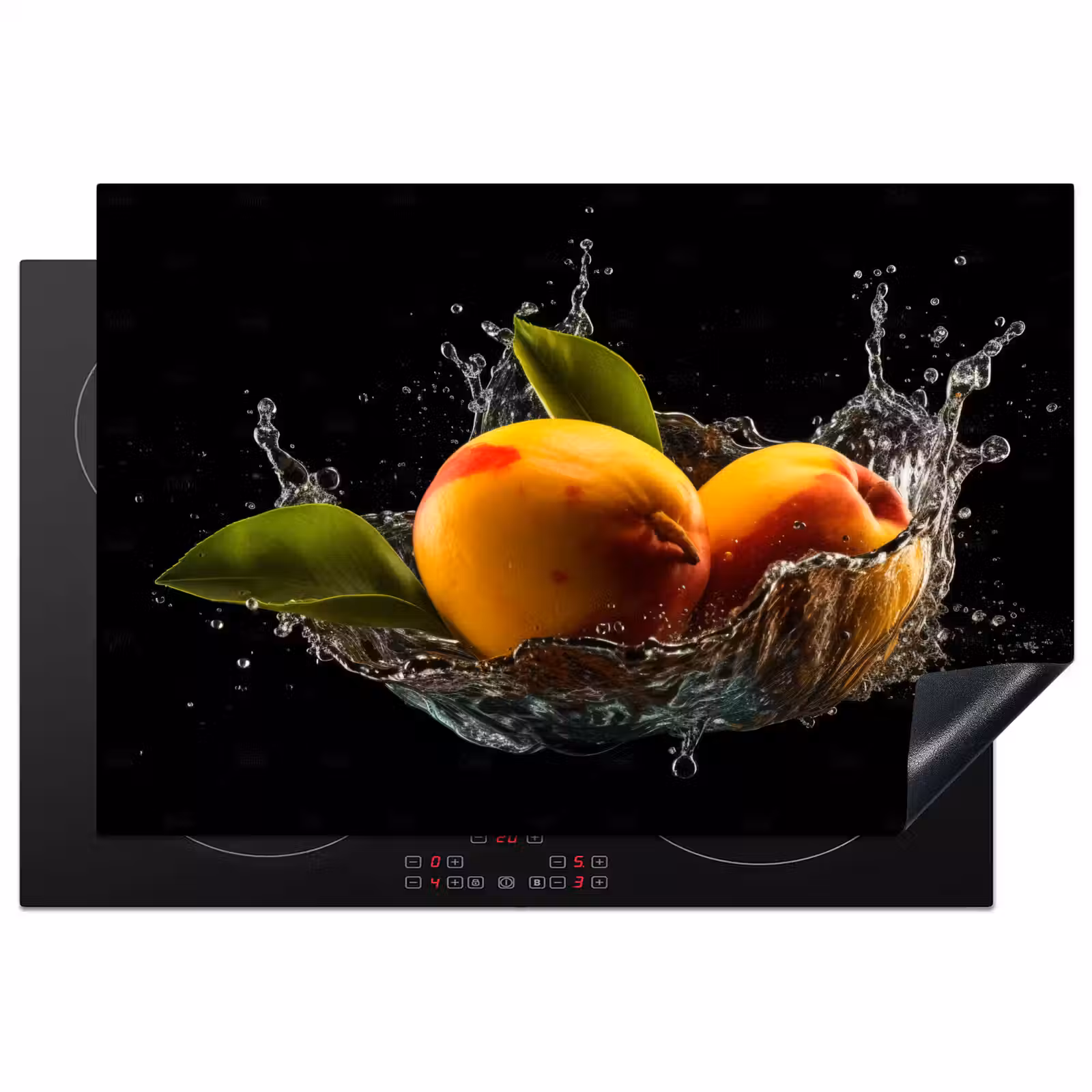 Inductie beschermer - Mango - Fruit - Water - Zwart - Bladeren — 1