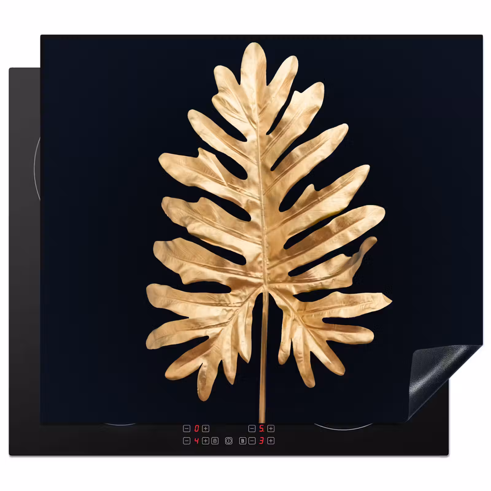 Inductie beschermer - Gouden Monstera Majesteit — 1