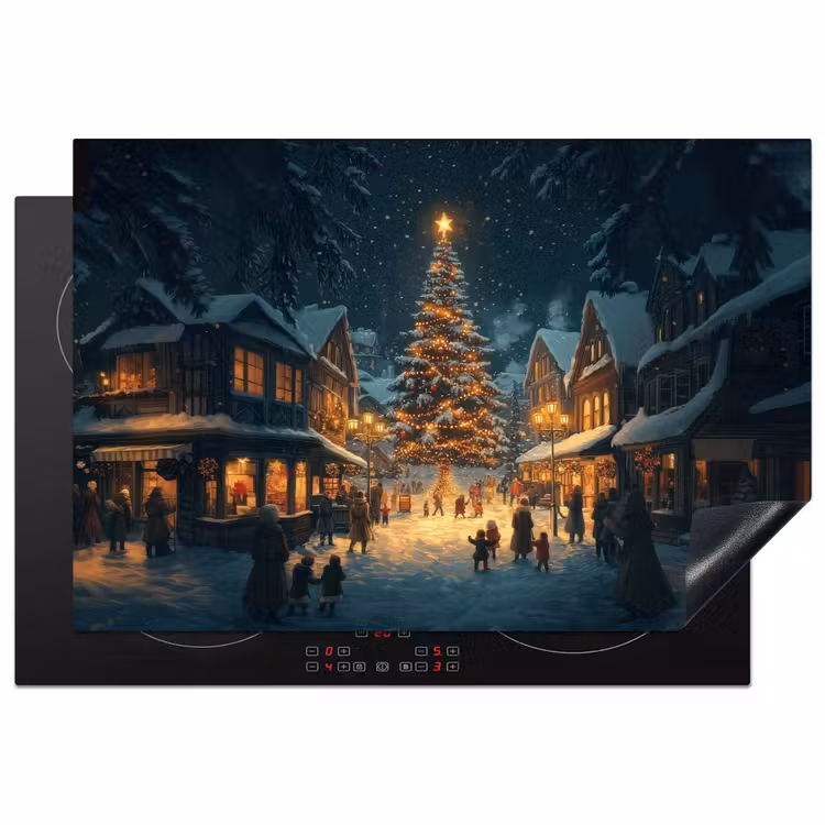 Inductie beschermer - Kerstfeest - Dorp - Donker — 2