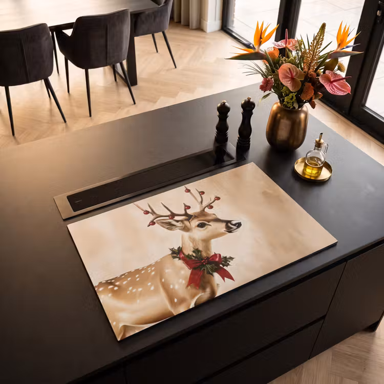 Inductie beschermer - Gewei - Kerst - Rendier - Rood — 3