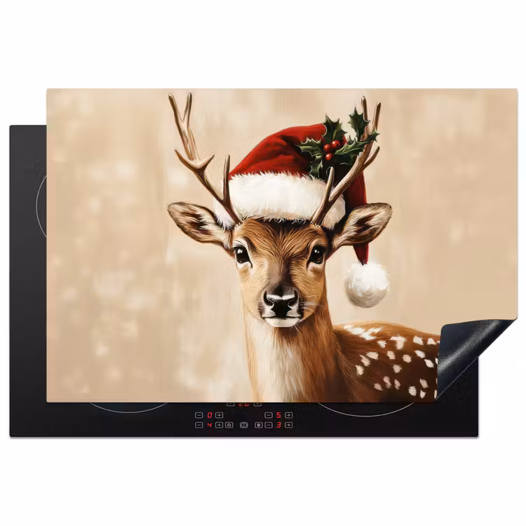 Inductie beschermer - Kerst - Hert - Gewei - Rood — 2