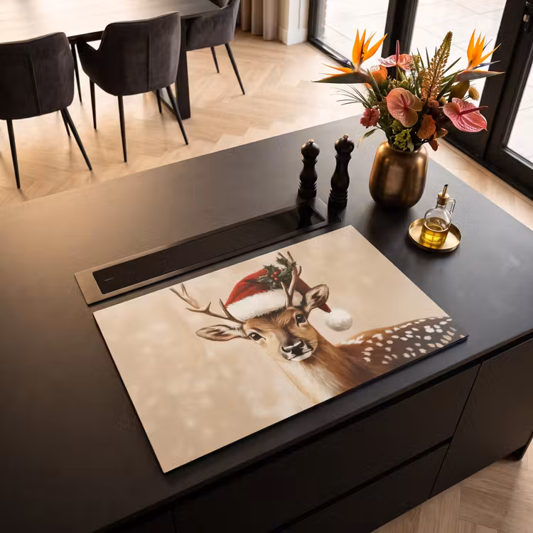 Inductie beschermer - Kerst - Hert - Gewei - Rood — 3