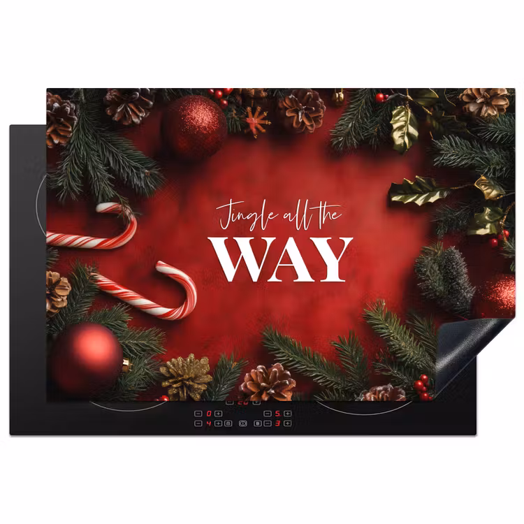 Inductie beschermer - Kerst - Quote - Rood - Kerstballen — 2