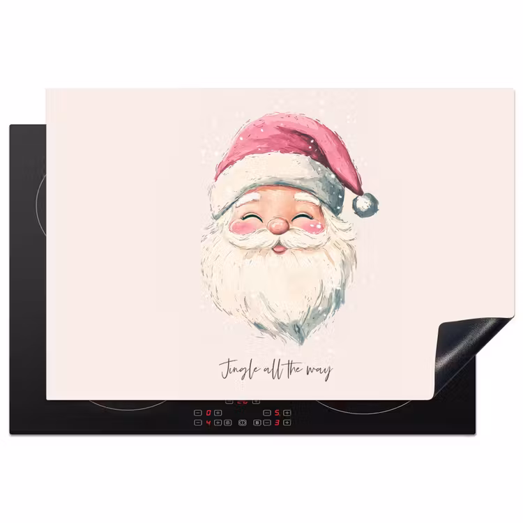 Inductie beschermer - Kerstman - Kerst - Quote - Beige — 1