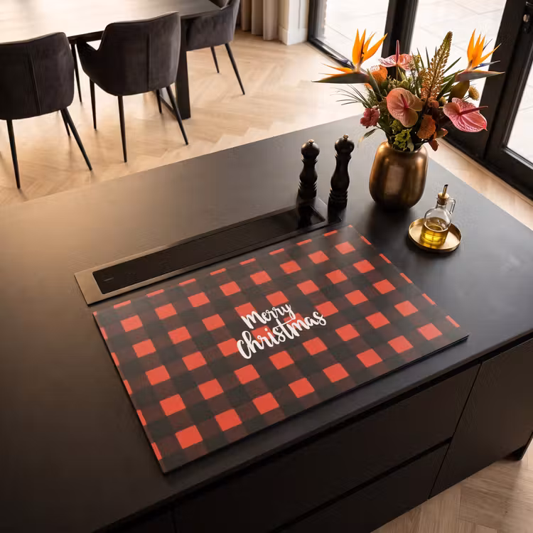 Inductie beschermer - Geruit - Rood - Tekst - Christmas — 3