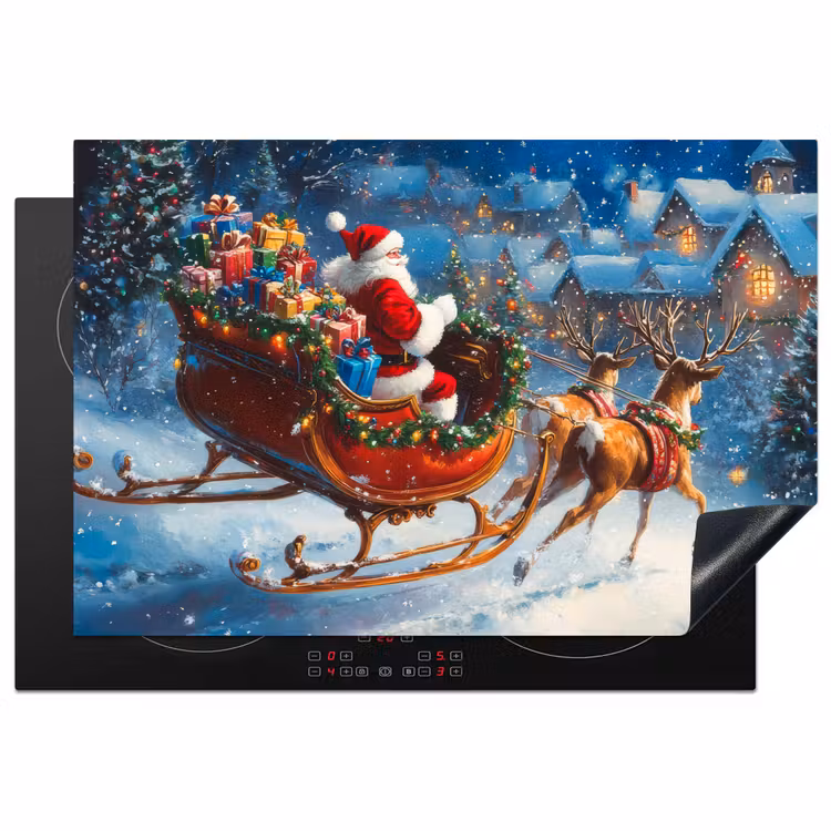 Inductie beschermer - Kerstman - Rendier - Kerst - Sneeuw — 2