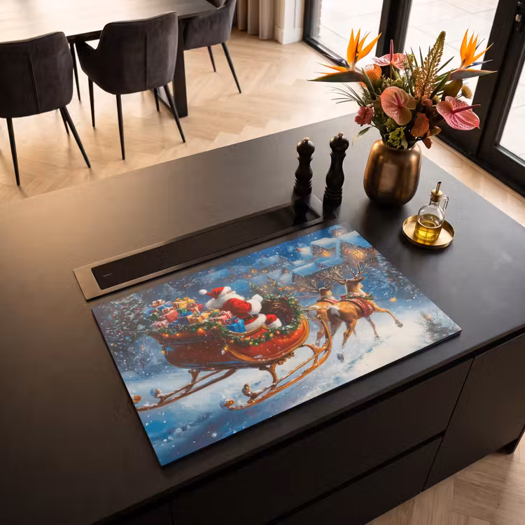 Inductie beschermer - Kerstman - Rendier - Kerst - Sneeuw — 3
