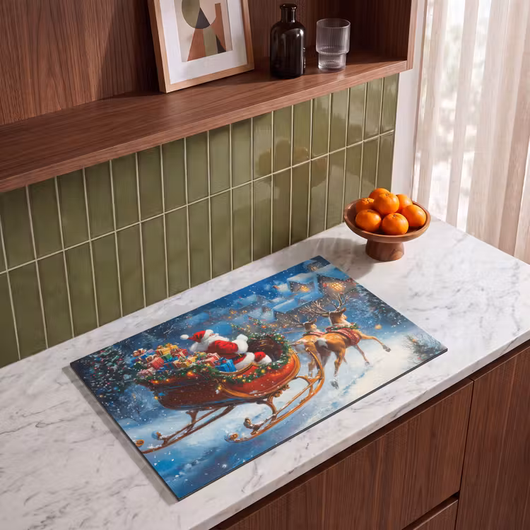 Inductie beschermer - Kerstman - Rendier - Kerst - Sneeuw — 4