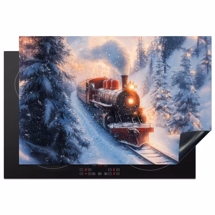Inductie beschermer - Kersttrein - Sneeuw - Winter - Kerst — 2