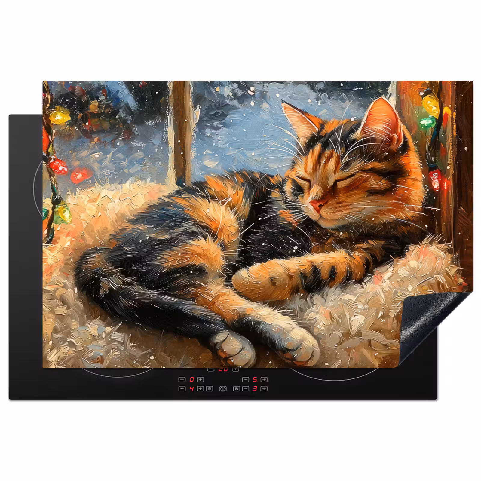 Inductie beschermer - Kat - Kerst - Winter - Dier — 1