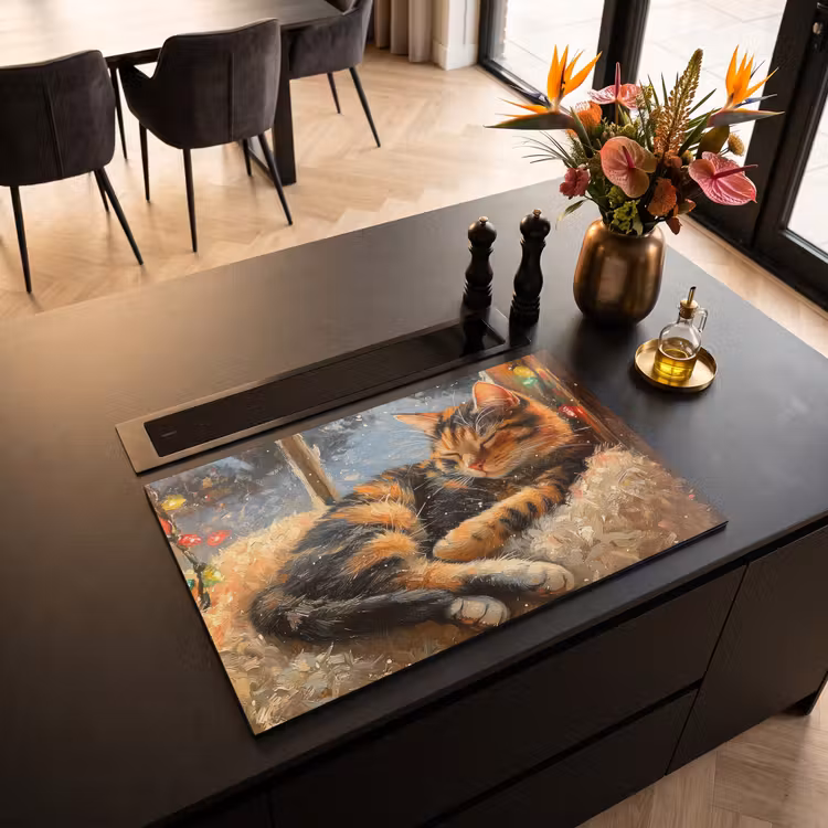 Inductie beschermer - Kat - Kerst - Winter - Dier — 3