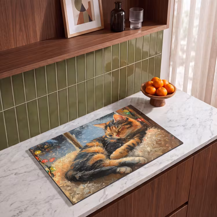 Inductie beschermer - Kat - Kerst - Winter - Dier — 4