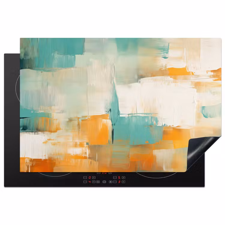 Inductie beschermer - Kunst - Abstract - Blauw - Wit — 2