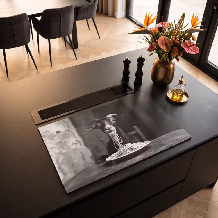 Inductie beschermer - Geit - Bord - Spaghetti - Zwart Wit — 3