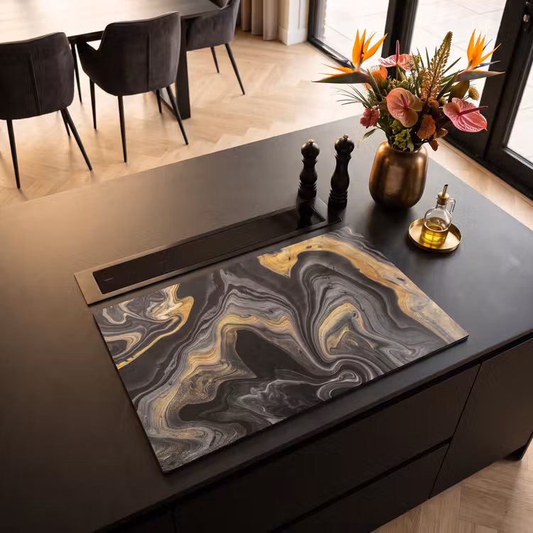 Inductie beschermer - Goud - Marmer - Zwart — 3