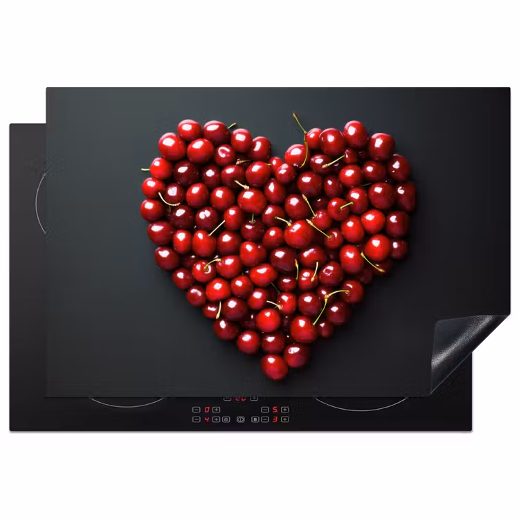 Inductie beschermer - Kersen - Hart - Rood - Zwart — 1