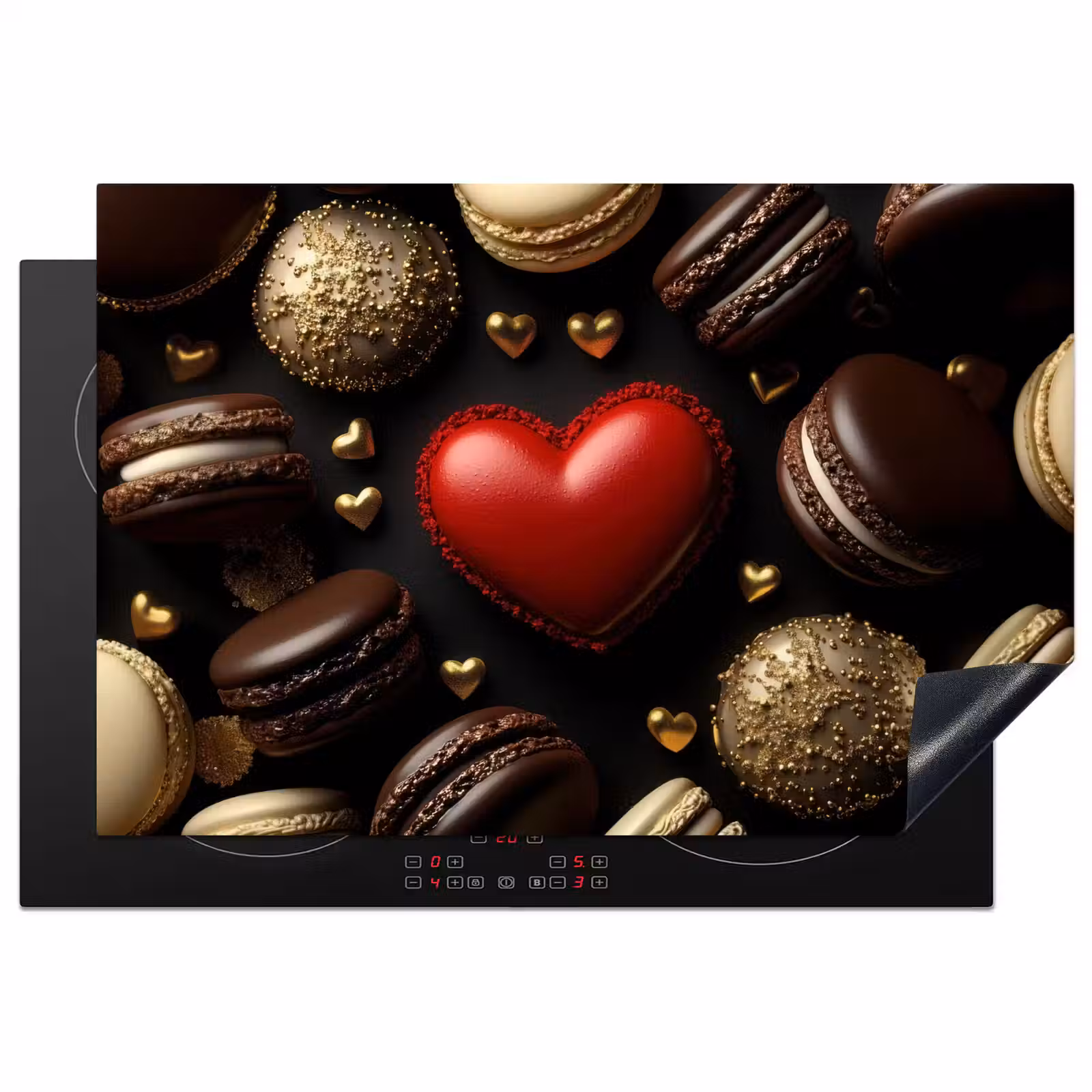 Inductie beschermer - Macarons - Rood - Hart — 1