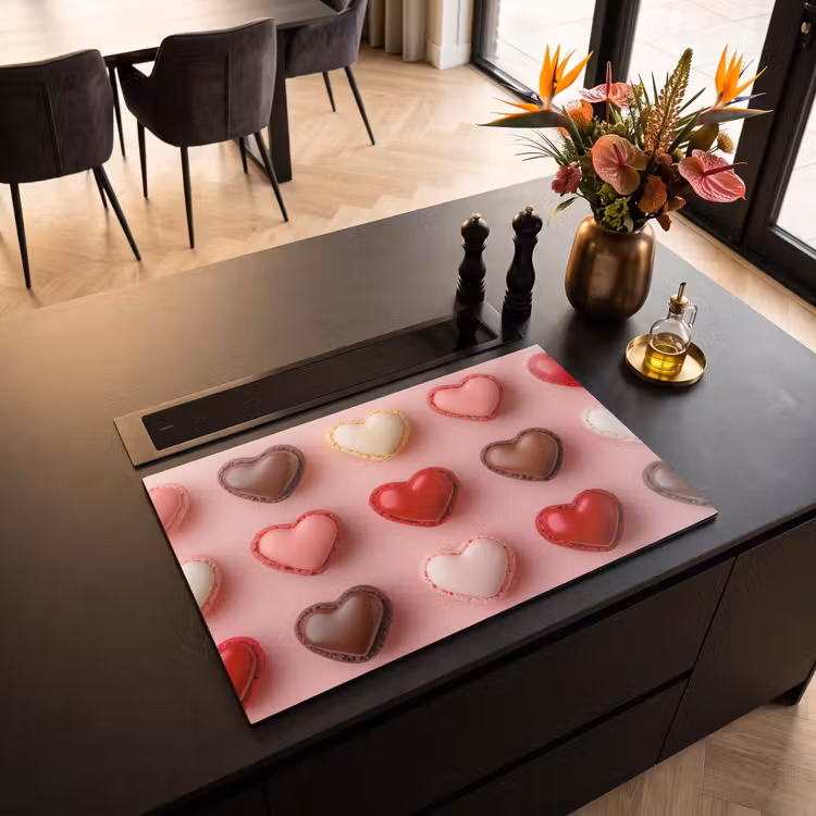 Inductie beschermer - Macarons - Hartjes - Kleurrijk - Roze — 3