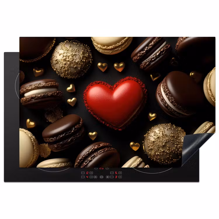 Inductie beschermer - Macarons - Rood - Hart — 1