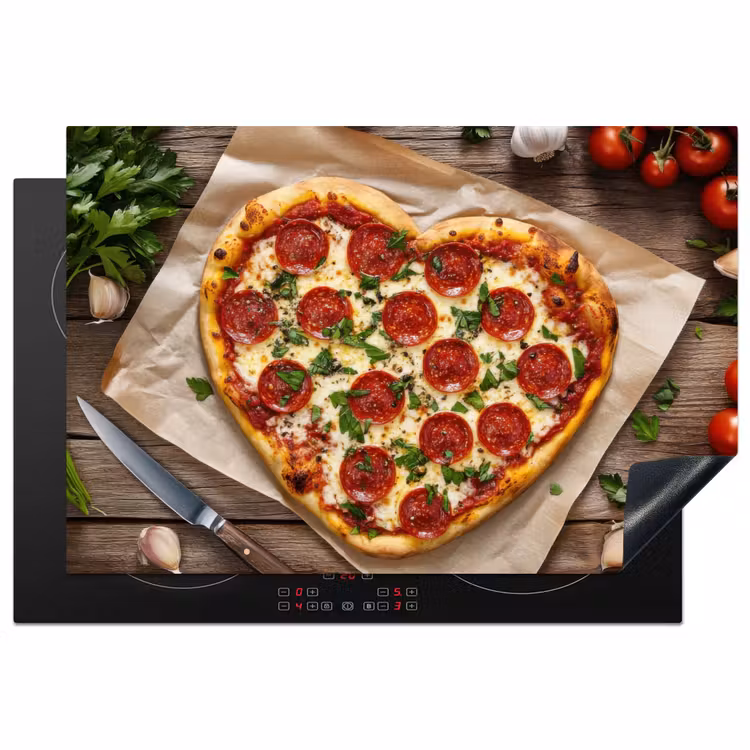Inductie beschermer - Pizza - Hart - Pepperoni - Tomaat — 1