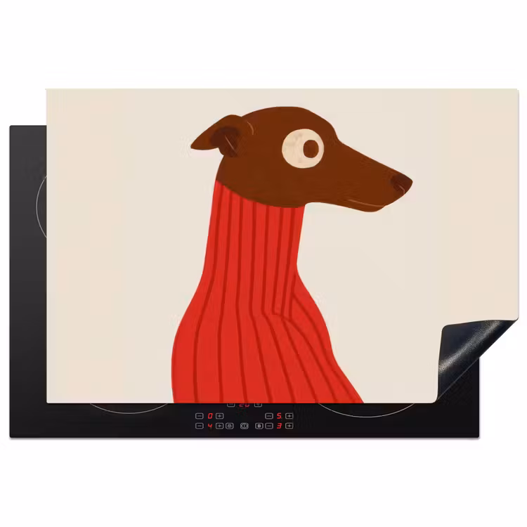 Inductie beschermer - Silhouet - Hond - Trui - Rood — 1